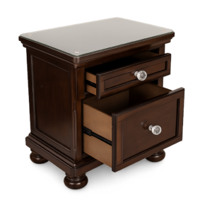 Harrington Glass-Top Nightstand